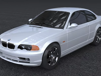 White BMW Two Door Coupe With Sporty Design And Black Wheels 3d model
