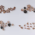 Elegant Triangular Brown Wall Decor in Modern Wavy Arrangement Design