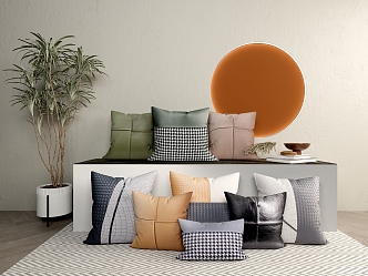 Modern pillow combination 3d model