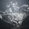 Water Fountain With Dynamic Flowing Splashing Form And Transparent Artistic Design