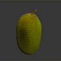 Fresh Green Mango Oval Shaped with Brown Stem Juicy Tropical Fruit Ready to Eat