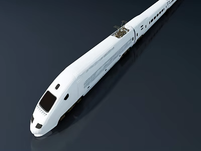 Modern White High Speed Train With Streamlined Front Design And Aerodynamic Shape 3d model