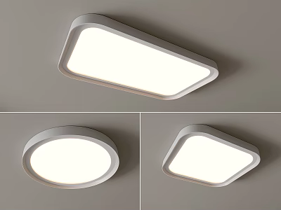 Elegant Modern Ceiling Lights With Rectangular Round And Square Shapes 3d model