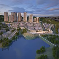 Scenic Detached Villas with Lake View Green Trees and Nearby High Rise Buildings