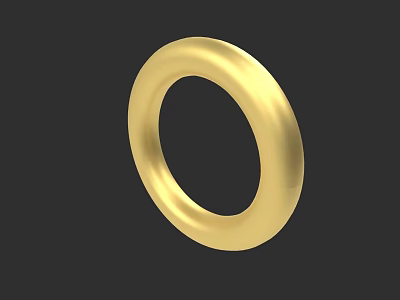 Shiny Polished Gold Ring With Simple Classic Jewelry Design For Daily Wear 3d model