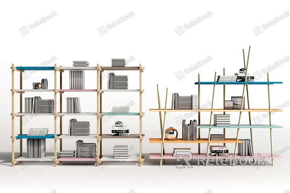 Modern Bookshelf Color Simple Bookshelf Bookcase model