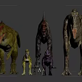 Colorful Dinosaur Toy Figures With Various Species And Different Sizes On
