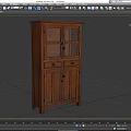 Vintage Wooden Curio Cabinet Featuring Glass Doors Drawers And Display Storage