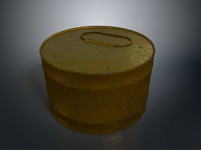 Vintage Brass Metal Round Storage Bucket With Handle For Home Organization 3d model