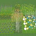Creative Decorative Lights With Flower Ball And Grass Shaped Designs For Garden Decoration