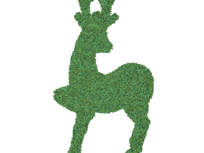 Popular Outdoor Photo Check In Spot With Green Deer Shaped Topiary Sculpture 3d model