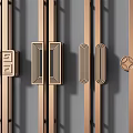 Various Classic Design Door Handles Featuring Decorative Patterns in Bronze Finish for Home Decor