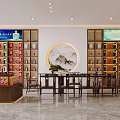 Modern Tobacco And Liquor Store Interior With Alcohol Display Shelves And Furniture