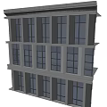 Modern Multi story Building Facade Design With Structural Glass Windows And Frames 3d model