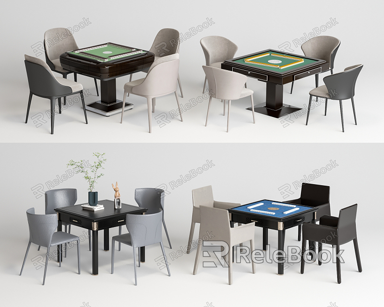 Modern Mahjong Table and Chair Mahjong Table Chess and Card Table model