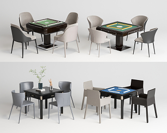 Modern Mahjong Table and Chair Mahjong Table Chess and Card Table 3d model