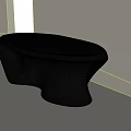 Unique Black Modern Table With Smooth Curved Design And Minimalist Style