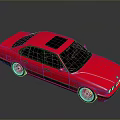 Pink Classic Sedan Car With Black Windows And Alloy Wheels In Reflection