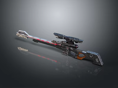 rifle semi-automatic rifle combat rifle battle rifle carbine war rifle attack rifle 3d model