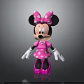 Minnie Mouse Character Figurine With Pink Polka Dot Bow Dress And White Gloves