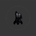 Detailed 3D Gorilla Model in Standing Posture Against Gray Background