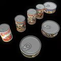 Various Types of Canned Food With Different Brands and Vintage Labels in Classic Metal Containers