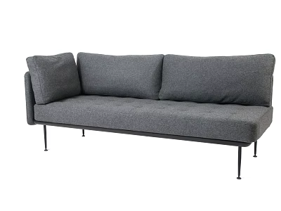 Modern Gray Upholstered Chaise Lounge With Sleek Metal Legs And Comfortable Design 3d model