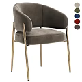 Modern Accent Chair With Beige Velvet Upholstery And Gold Metal Legs Multiple Color Options