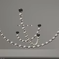 Modern Chandelier With White Beads And Black Connectors For Ceiling Decoration