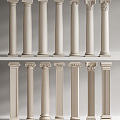 European Roman Column Carved Roman Column 3d model