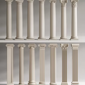 European Roman Column Carved Roman Column 3d model