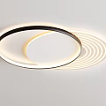 Modern Circular Ceiling Light With Layered Rings And LED Warm White Glow 3d model