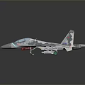 Camouflage Military Fighter Jet Model With Attached Weapons And Detailed Design