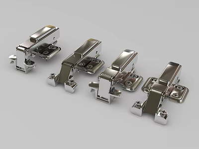 Stainless Steel Chrome Plated Cabinet Hinges Furniture Hardware Four Pieces 3d model