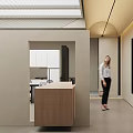 Modern Public Office Space With Open Layout Desks Chairs Glass Partitions And Natural Light