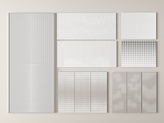 Modern Perforated Panel View Wall Enclosure Perforated Panel Hollow Panel Partition Aluminum Transmissivity Panel 3d model