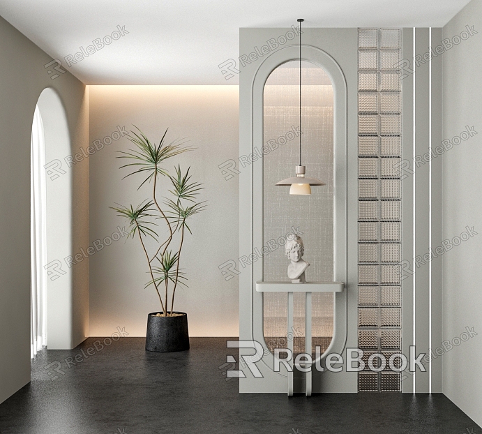 French porch partition glass partition model