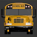 Yellow School Bus With School Bus Lettering Stop Sign And Windows
