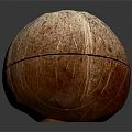 Fresh Whole Coconut Fruit with Natural Brown Husk and Smooth Surface