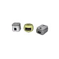 Modern Kitchen Appliances With Different Rice Cookers In White And Beige On Wooden Floor
