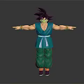 Game And Movie Character In Green Outfit With Black Spiky Hair And Arms Outstretched