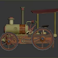 Vintage Classic Carriage With Red Canopy Wooden Wheels Golden Decorations And Intricate Details