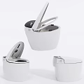 Modern White Ceramic Toilet Models With Open Lid And Contemporary Design Features
