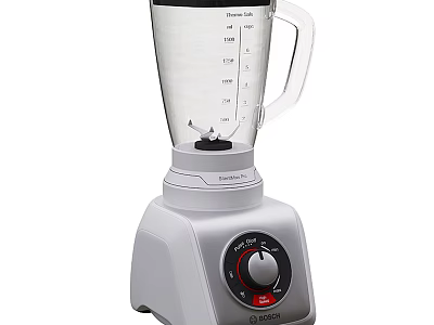 White Kitchen Blender With Transparent Cup Measuring Marks And Knob Control 3d model
