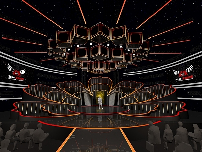 Modern Stage Tibetan Song Meeting Stage 3d model