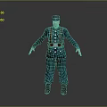 Detailed Military Character In Blue Uniform With Cap Suspenders Belt And Standing Pose