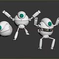 Robot Assistant Small Robot Butler Robot Butler Figure Game Figure 3d model