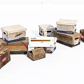 Commercial Equipment Storage Cardboard Boxes with Various Sizes and Stacked Arrangement