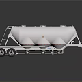 Metallic Silver Tanker Truck Trailer With Ladder Step And Dual Wheels