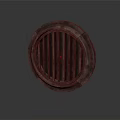 Sturdy Brown Circular Grille Equipment With Vertical Slats For Ventilation
